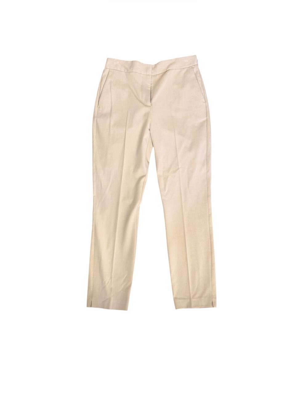Zara Tailored High-Rise Straight-Leg Trousers in Light Cream